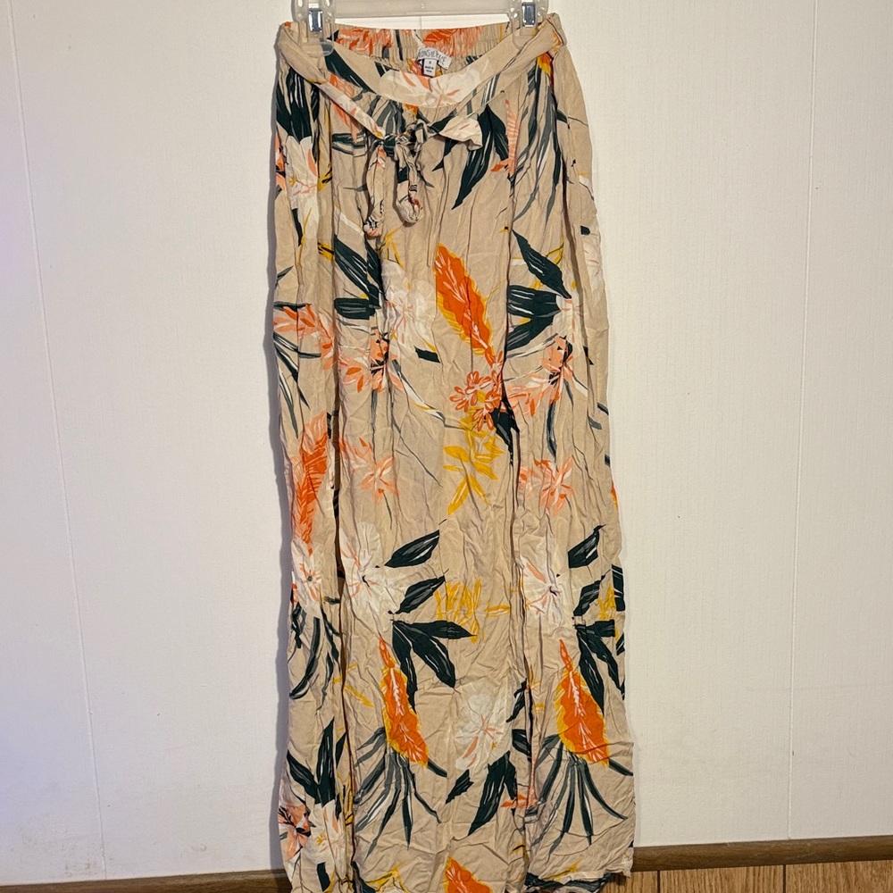 Floral Beige Maxi Skirt